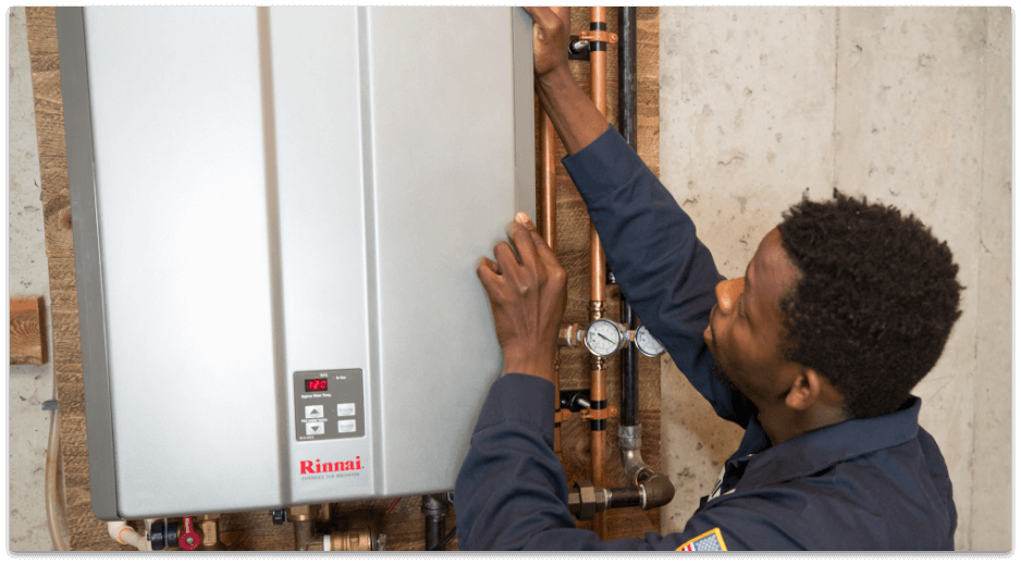 Tankless water heater installation